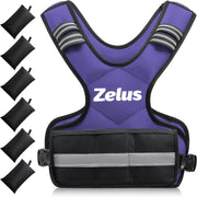 ZELUS Weighted Vest for Men and Women | 4-10lb/11-20lb/20-32lb Vest with 6 Ironsand Weights for Home Workouts | Adjustable Body Weight Vest Exercise Set for Cardio and Strength Training