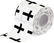 TrelaCo 1 Pcs Wrist Tape Baseball Cross Athletic 2in x 23ft Cotton Cross Wrist Tape Serrated Edges for Fingers Ankles Injury Wrap, Football Baseball Hockey Soccer (White)