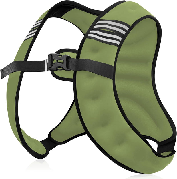 Weighted Vest Men or Women - 5/10/15/20/25/30lbs Weights with Reflective Stripe, Weighted Vest for Workout Equipment for Strength Training Running - Walking Weight Loss