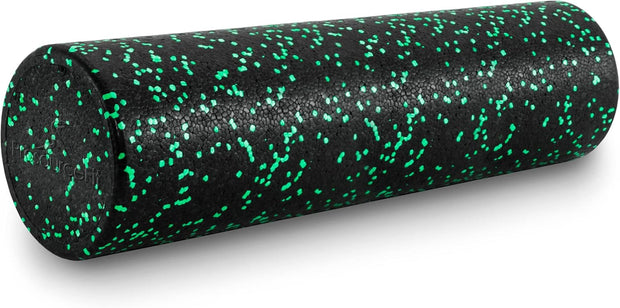 ProsourceFit High Density Foam Rollers 12 - inches Long, Firm Full Body Athletic Massage Tool for Back Stretching, Yoga, Pilates, Post Workout Muscle Recuperation, Black/Green