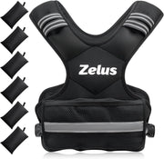 ZELUS Weighted Vest for Men and Women | 4-10lb/11-20lb/20-32lb Vest with 6 Ironsand Weights for Home Workouts | Adjustable Body Weight Vest Exercise Set for Cardio and Strength Training