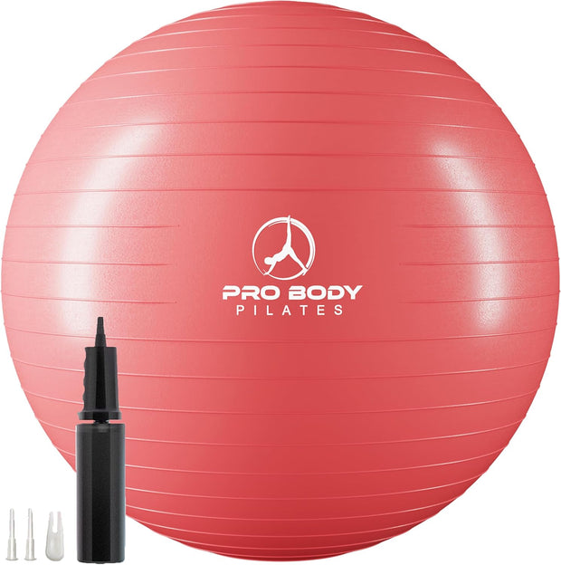 ProBody Pilates Exercise Ball - Multiple Sizes Gym Grade Balance Ball for Fitness, Yoga, Workout, Pregnancy & Physical Therapy