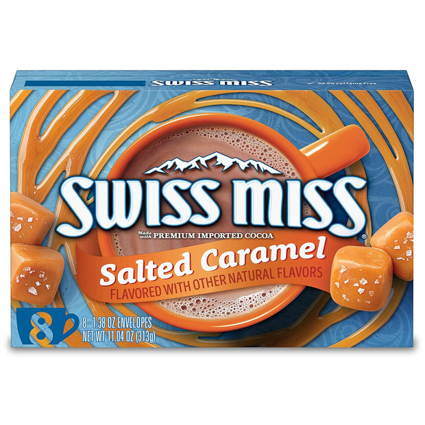 Swiss Miss Salted Caramel Flavored Hot Cocoa Mix, 1.38 oz pack of 8