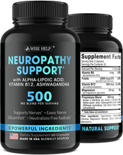 Neuropathy Support Natural Nerve Discomfort Relief - Made in USA - Nerve Antioxidant for Trigeminal Neuralgia, Diabetic & Peripheral Neuropathy - Hands, Neck, Feet & Toes Treatment Formula - 60 Caps