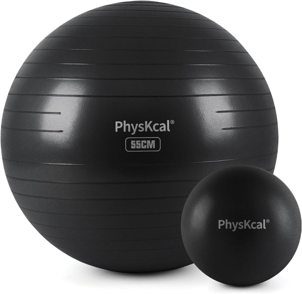 Yoga Ball for Exercise, Pilates Set, 4 Sizes Fitness Ball for Workout, Birthing, Pregnancy, Physical Therapy- Pump Included