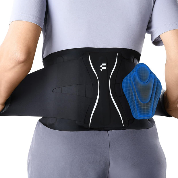 Ultra Thin Back Brace for Lower Back Pain Women, Enhanced Lumbar Support System, Seamless Yoga Fabric, Slim-Fit & Invisible, Wear under Clothes, Sciatica, Posture, Lifting, Rose, Size L