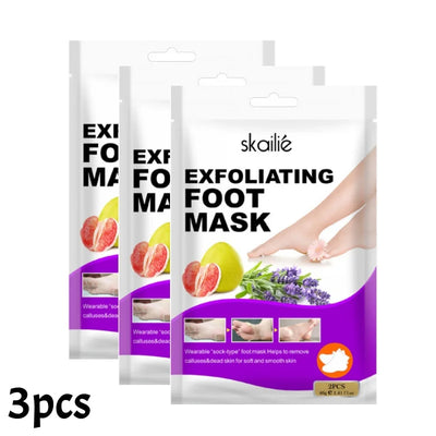 6/3pairs Lavender Foot Mask Exfoliating Vitamin Feet Moisturizing Socks for Removing Dead Skin Calluses Repairing Heel Crack