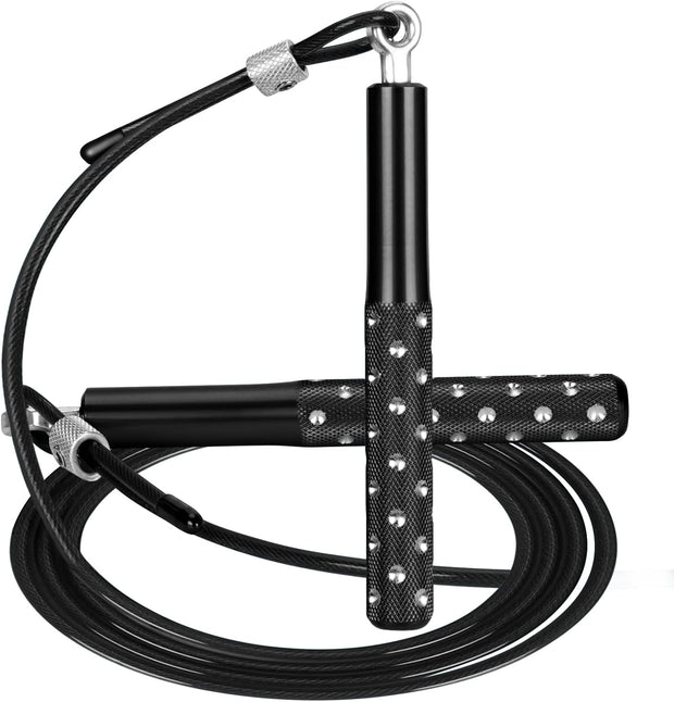 Jump Rope, Wastou Speed Jumping Rope for Training Fitness Exercise, Adjustable Adults Workout Skipping Rope for Men, Women, Kids, Girls