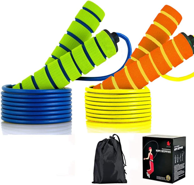Ponydash Jump Rope, Jump Ropes for Kids, 2 Pack Kids Jump Rope Lightweight &Adjustable &Durable jumping rope for Fitness-Speed Jump Rope for Women Men Youth, Foam Grips Handles for, Workout