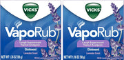 Vicks VapoRub, Lavender Scent, Cough Suppressant, Topical Chest Rub & Analgesic Ointment, Medicated Vicks Vapors, Relief from Cough Due to Cold, Aches & Pains, 1.76oz