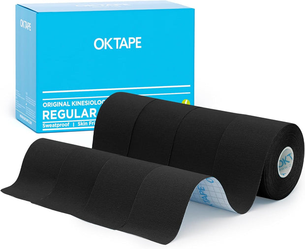 OK TAPE Kinesiology Tape, Regular Original Cotton Elastic Athletic Tape for Support and Recovery, Sports Tape, 2in×16.4ft Uncut Roll - Pink