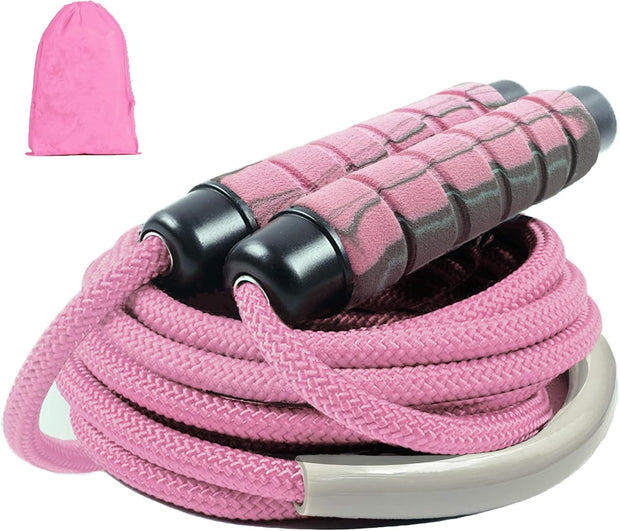 Weighted Jump Rope Nylon Adjustable - Tangle-Free Jump Rope for Women, Men, Kids, and Adults with Foam Handle, Rapid Speed with Ball Bearings, 360° Rotation Jumprope for Fitness, Training and Exercise
