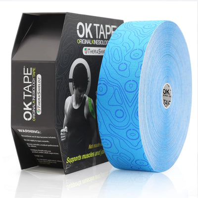 (2in X 103 Feet) OK TAPE PRO Bulk Kinesiology Tape, Original Elastic Latex Free Kinesiology Therapeutic Tape, Free Cut Printed