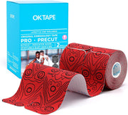OK TAPE PRO Original Kinesiology Tape Pre-Cut Strips, Latex Free Elastic Athletic Tape Roll, 2in×16ft 2Rolls,Beige+Beige