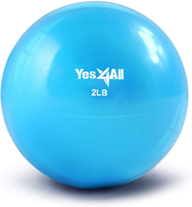 Yes4All Weighted Toning Balls for Exercise, Soft Medicine Balls for Exercise, Pilates, Yoga, Balance, Flexibility, 2-10lbs