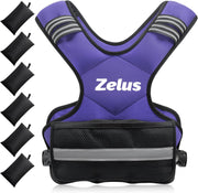 ZELUS Weighted Vest for Men and Women | 4-10lb/11-20lb/20-32lb Vest with 6 Ironsand Weights for Home Workouts | Adjustable Body Weight Vest Exercise Set for Cardio and Strength Training