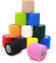 OK TAPE 12 Rolls Self Adhesive Bandage Wrap, Elastic Athletic Tape, Self Stick Bandage Tape, Vet Wrap, Medical Wrap for Wrist, Feet, 2" x 5 Yards - Pink
