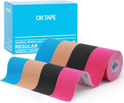 OK TAPE Kinesiology Tape, Regular Original Cotton Elastic Athletic Tape for Support and Recovery, Sports Tape, 2in×16.4ft Uncut Roll - Pink