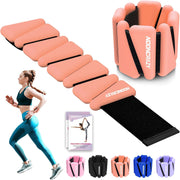 Wrist Ankle Weights Bangles 4lb/2lb for Women, Adjustable Silicone Pilates Weights Bracelet, Heavy Duty Fasteners Wearable Arm & Leg Weights for Yoga, Pilates, Barre, Walking and Gym (Set of 2)