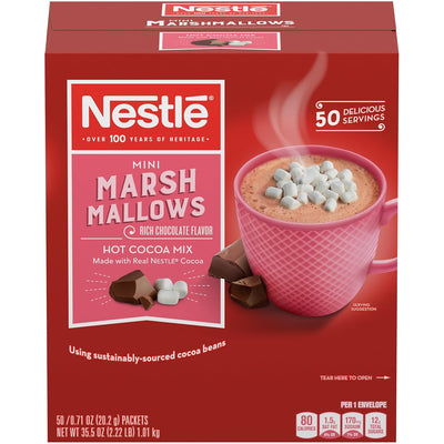 Nestle Hot Cocoa Mix, Rich Chocolate with Mini Marshmallows, 0.71-Ounce Packages, 50 Count