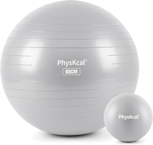 Yoga Ball for Exercise, Pilates Set, 4 Sizes Fitness Ball for Workout, Birthing, Pregnancy, Physical Therapy- Pump Included
