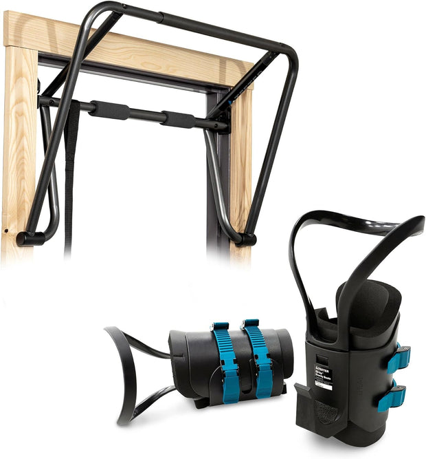 TEETER EZ-Up Inversion & Chin-Up System - Doorway Pull-up Workout Bar and Gravity Boots for Fitness, Stretching, and Back Pain Relief