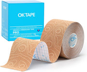 OK TAPE PRO Kinesiology Tape, 2inch x Long Roll 16ft Free Cut Tape, Elastic Athletic Tape Therapeutic Latex Free, Black+Black