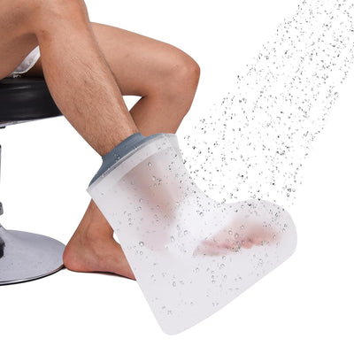 Waterproof Cast Cover for Shower Ankle Wound Protector Bath Adult Watertight Cast Bag Showering for Surgery Foot, Ankle, Burns Reusable (A-Foot)