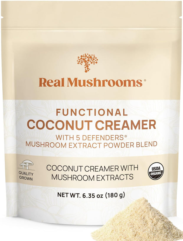 Real Mushrooms Organic Hot Chocolate Mix with Reishi, Turkey Tail, Chaga, Shiitake, Maitake – Cacao Powder Organic Mushroom– 5 Defenders Mushroom Cacao Powder, Vegan, Gluten-Free, 15 Servings