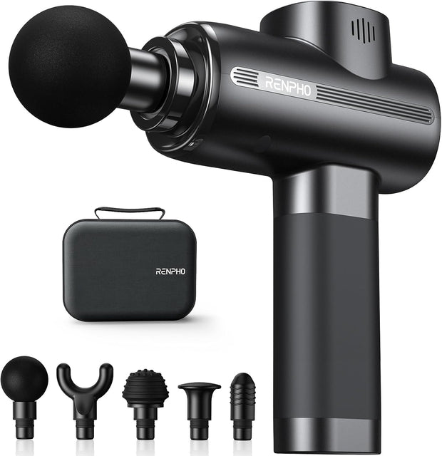 RENPHO Massage Gun Deep Tissue with Heat and Cold Head, Handheld Muscle Massager Therapy with Carry Case, Percussion Body Masajeador for Men Women Athletes Back Upgrade, Active Thermacool