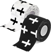 TrelaCo 1 Pcs Wrist Tape Baseball Cross Athletic 2in x 23ft Cotton Cross Wrist Tape Serrated Edges for Fingers Ankles Injury Wrap, Football Baseball Hockey Soccer (White)