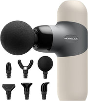 Mini Massage Gun, Percussion Muscle Massager for Back Pain Relief, Compact Sports Travel Massage Gun with 6 Massage Heads 4 Speeds, Gift for Her, Home, Athletes