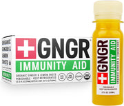 +GNGR Immunity Booster Organic Ginger and Turmeric Shot - Cold Pressed Ginger Shots with Turmeric, Cayenne Pepper, Orange, Lemon for All Natural Immune & Digestive Support (2 Oz, Pack of 12)