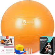 Yoga Ball, 18-30 Inch Extra Thick Exercise Ball for Workout Fitness Balance, Anti Burst Chair for Home and Office Desk, Includes Hand Pump & Workout Guide Access