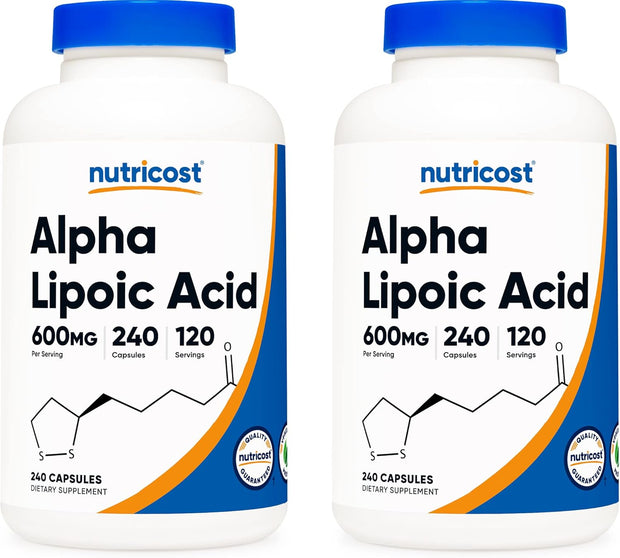 Nutricost Alpha Lipoic Acid 600mg Per Serving, 240 Capsules - Gluten Free, Vegetarian Capsules, Soy Free & Non-GMO