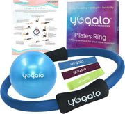 Pilates Ring and Ball Set with 3 Resistance Bands - Pilates Equipment for Home Workout - Magic Circle Pilates Ring 14 Inch to Tone, Sculpt and Strengthen - Fitness Ring for Yoga and Pilates