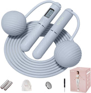 YOTTOY Skipping Ropes for Adults -Cordless Counter Jump Rope with Large Cordless Ball-Weighted Jump Rope for Women with LCD Display