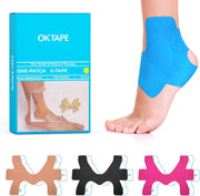 OK TAPE Precut Kinesiology Ankle Tape, 10 Pcs, Pain Relief, Prevent Ankle Sprain, Provide Support for Ankle Ligament, Elastic Athletic Tape, Breathable K Tape for Daily use - Beige