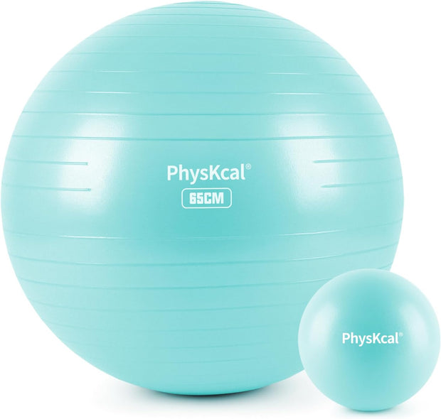 Yoga Ball for Exercise, Pilates Set, 4 Sizes Fitness Ball for Workout, Birthing, Pregnancy, Physical Therapy- Pump Included
