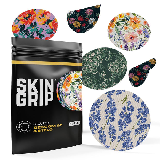 Skin Grip Adhesive Patches Compatible with Dexcom G7 & Stelo CGM – Waterproof & Sweatproof Cover for Continuous Glucose Monitor Sensor, Stays Secure for 10-15 Days – 20 Pack, Camo