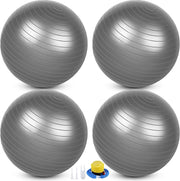 Leyndo 4 Pcs 26 Inch Yoga Exercise Ball Pilates Pregnancy Birthing Fitness Ball with Quick Pump Anti Burst for Improved Posture, Balance, Yoga, Pilates, Training