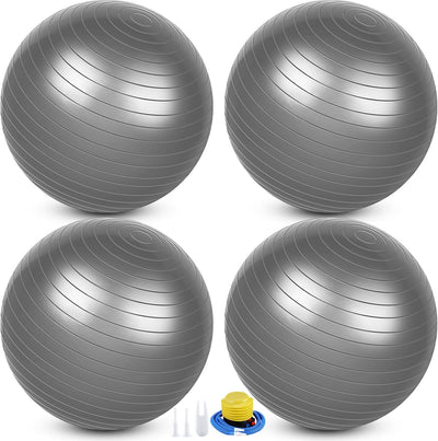 Leyndo 4 Pcs 26 Inch Yoga Exercise Ball Pilates Pregnancy Birthing Fitness Ball with Quick Pump Anti Burst for Improved Posture, Balance, Yoga, Pilates, Training