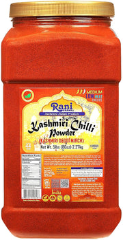 Rani Kashmiri Chilli Powder (Deggi Mirch, Low Heat) Ground Indian Spice 16oz (1lb) 454g PET Jar ~ All Natural | Salt-Free | Vegan | Kosher | Gluten Friendly
