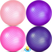Leyndo 4 Pcs 26 Inch Yoga Exercise Ball Pilates Pregnancy Birthing Fitness Ball with Quick Pump Anti Burst for Improved Posture, Balance, Yoga, Pilates, Training