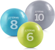 WF Athletic Supply Weighted Toning Ball, Soft Weighted Exercise Ball, Soft Medicine Balls for Exercise, Yoga, Pilates & Physical Therapy, 6, 8, 10 LB, Option Available in Single, Pair & Set with Rack