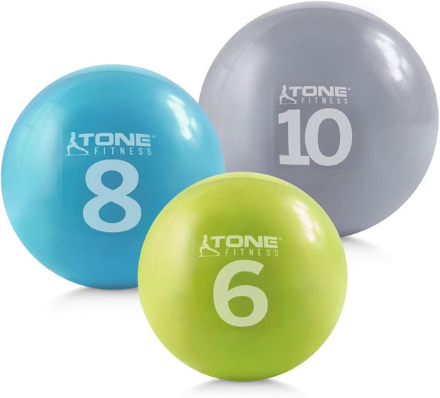 WF Athletic Supply Weighted Toning Ball, Soft Weighted Exercise Ball, Soft Medicine Balls for Exercise, Yoga, Pilates & Physical Therapy, 6, 8, 10 LB, Option Available in Single, Pair & Set with Rack