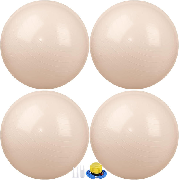Leyndo 4 Pcs 26 Inch Yoga Exercise Ball Pilates Pregnancy Birthing Fitness Ball with Quick Pump Anti Burst for Improved Posture, Balance, Yoga, Pilates, Training