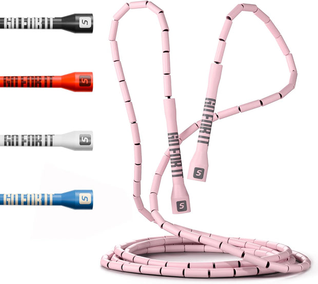 Sportbit Elite Beaded Jump Rope - Adjustable Speed Rope for Fitness, CrossFit, Boxing - Tangle-Free, Lightweight