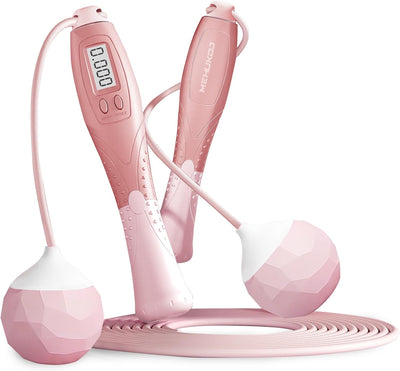 Jump Rope With Counter - Cordless Ropeless Skipping for Fitness Training - Speed Rope With Digital Handle for Exercises - Men, Women and Kids - Wireless Indoor Outdoor