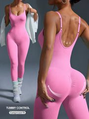 One-piece Seamless Sport Yoga Jumpsuit Sexy Back-u Bodycon Workout Clothes for Women Outfit Fitness Gym Set Sportwear Tracksuit